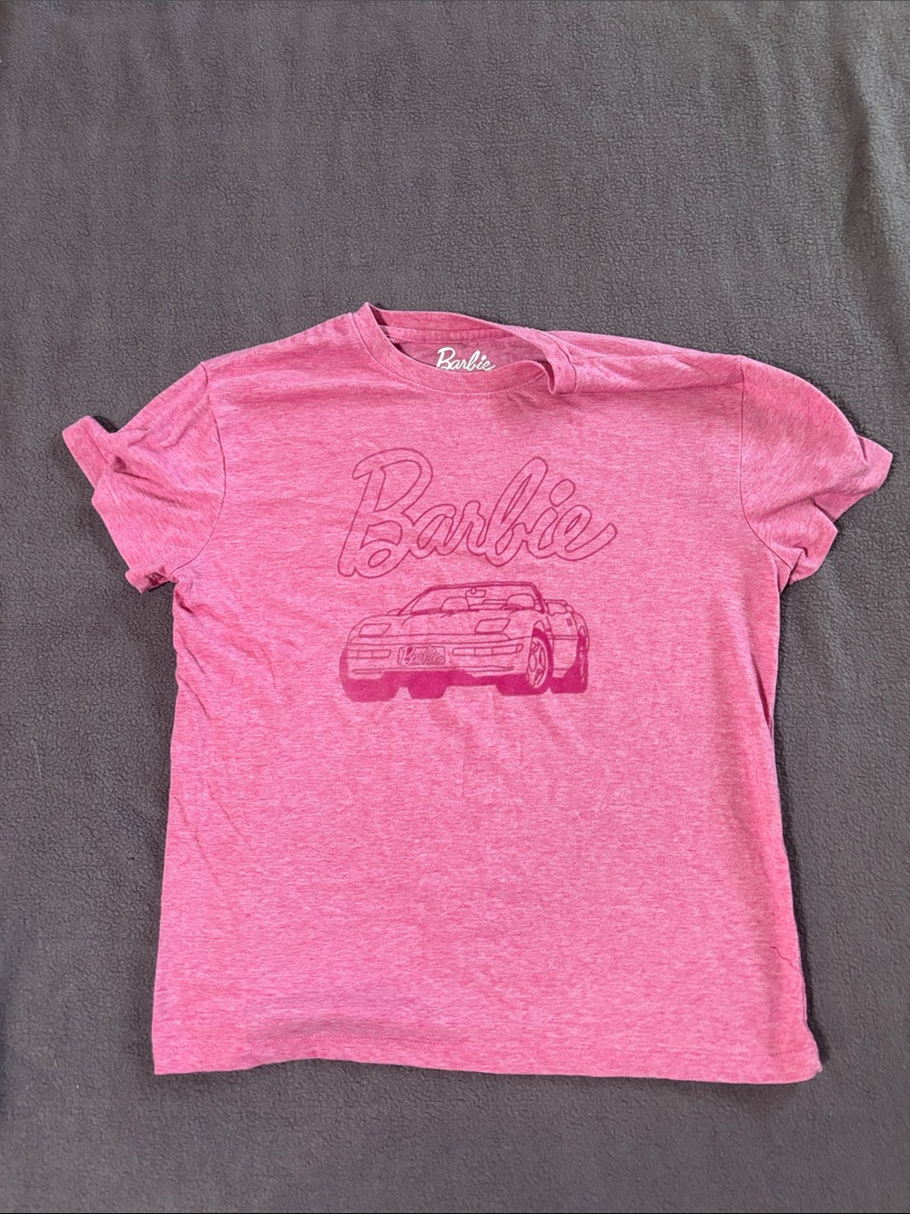 Barbie Pink Short-Sleeve Tee with Retro Car Graphic